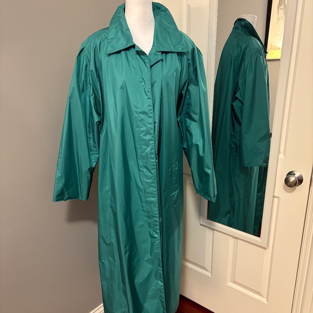 Retro Teal Dreams – Vintage Fleet Street Lined Trench